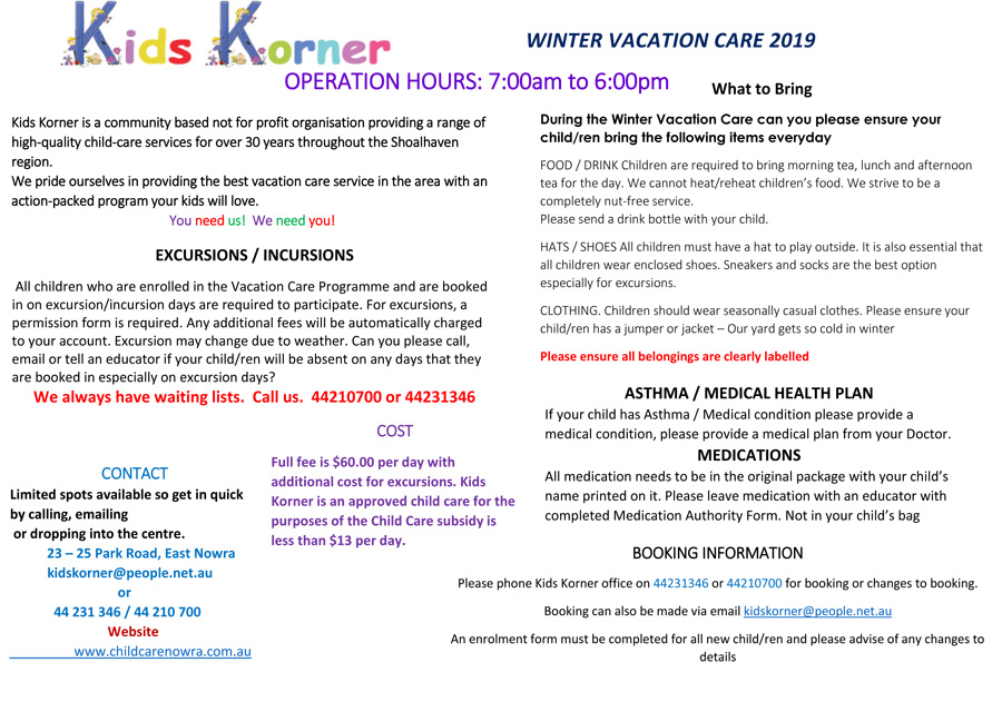 2019-winter-vacation-care-program-child-care-centre-nowra-kids